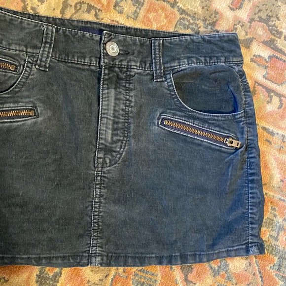 Y2K Charcoal Black Corduroy Mini Skirt - Picture 4 of 11